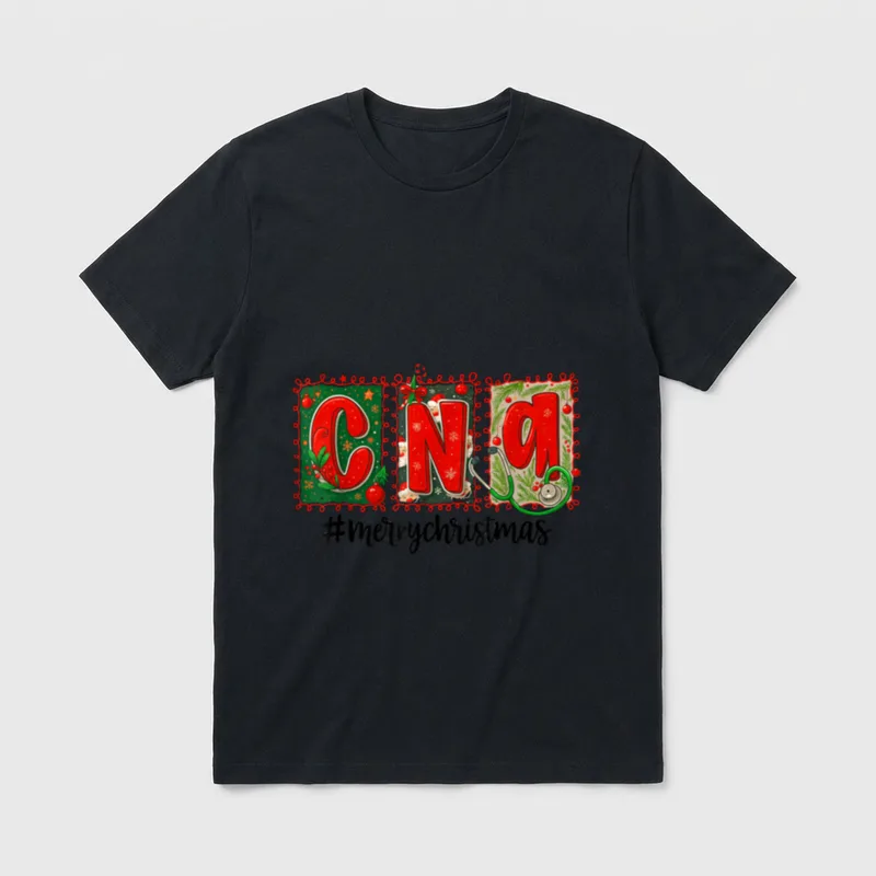 CNA Christmas Nurse Life Certified Nursing T-Shirt – CNa #merrychristmas – Classic T-Shirt in Black