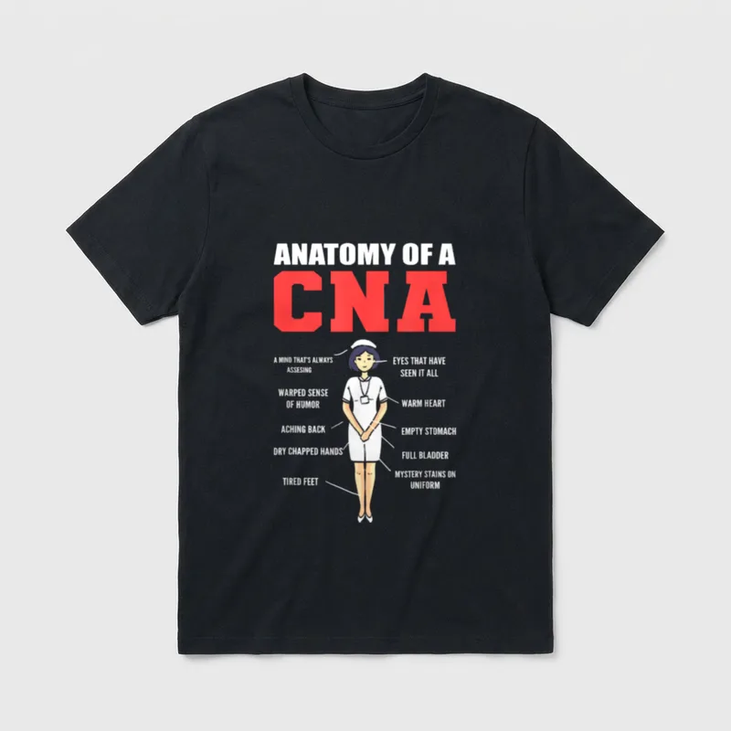 Anatomy of CNA Hardworking Nurse T-Shirt – Classic T-Shirt in Black