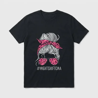 Night Shift CNA Nursing Assistant Leopard T-Shirt – Classic T-Shirt in Black
