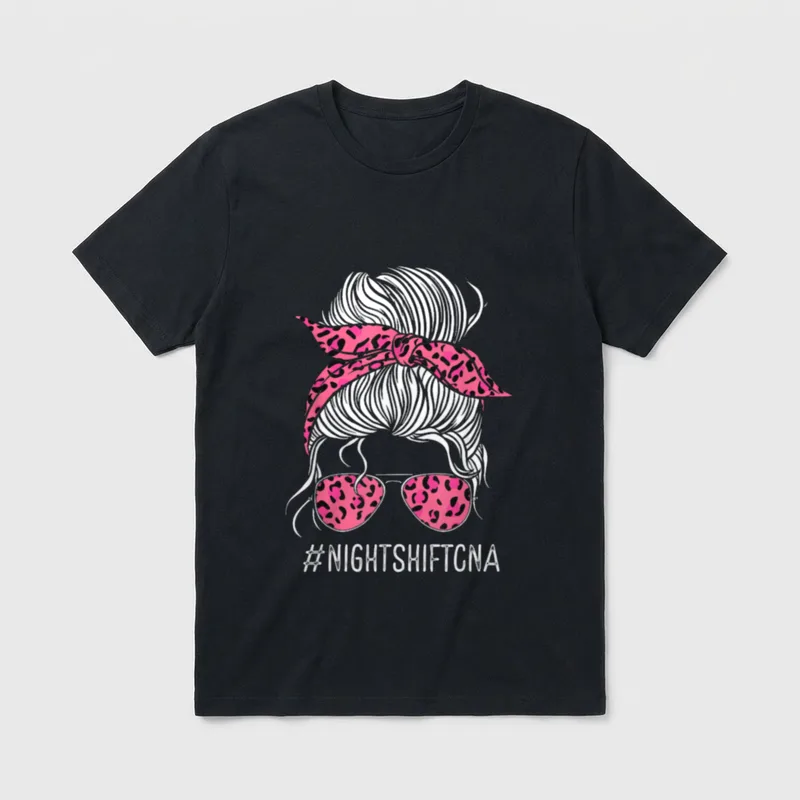 Night Shift CNA Nursing Assistant Leopard T-Shirt – Classic T-Shirt in Black