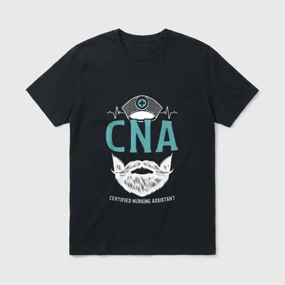 CNA Beard Male Certified Nursing Assistant T-Shirt – CNA CERTIFIED NURSING ASSISTANT print – Classic T-Shirt in Black