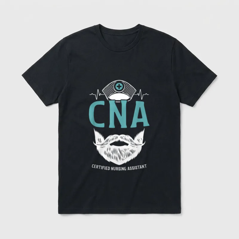 CNA Beard Male Certified Nursing Assistant T-Shirt – CNA CERTIFIED NURSING ASSISTANT print – Classic T-Shirt in Black