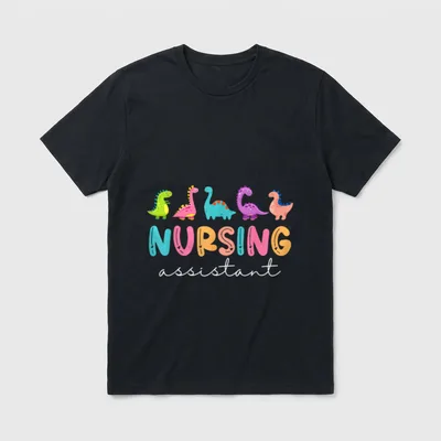 Certified Nursing Assistant CNA Dinosaurs T-Shirt – Classic T-Shirt in Black