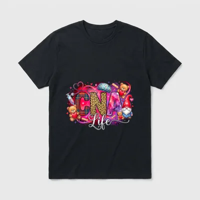 Hearts Certified Nursing Assistant Nurse Valentines T-Shirt – Classic T-Shirt in Black