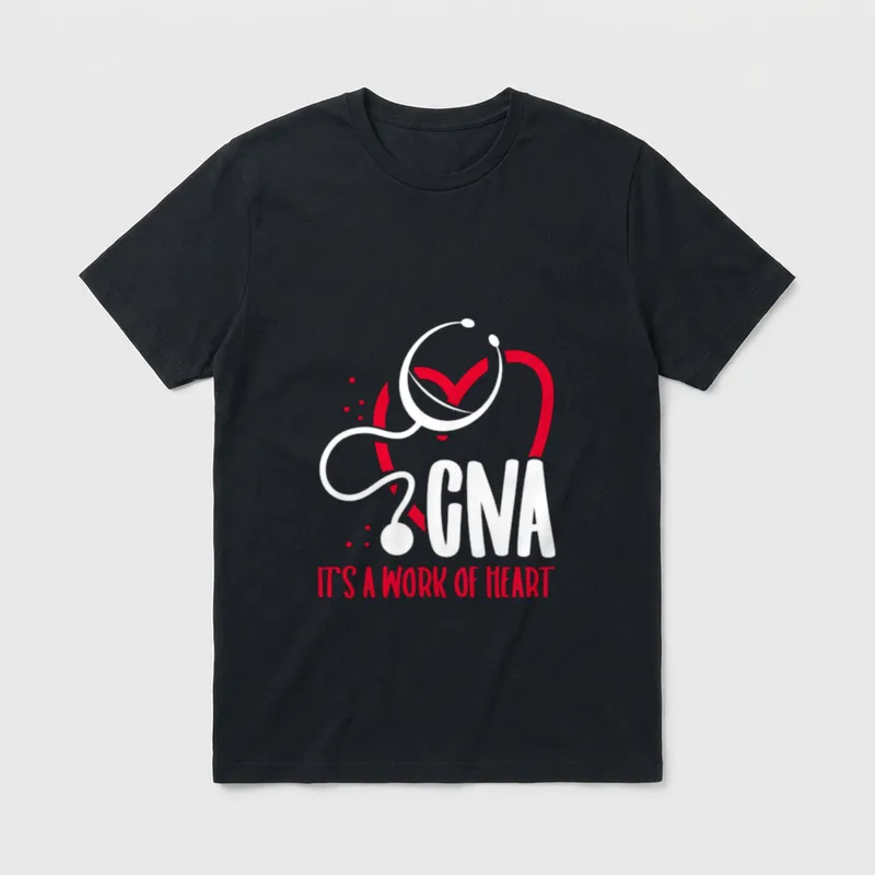 Work of Heart Certified Nursing CNA T-Shirt – Classic T-Shirt in Black
