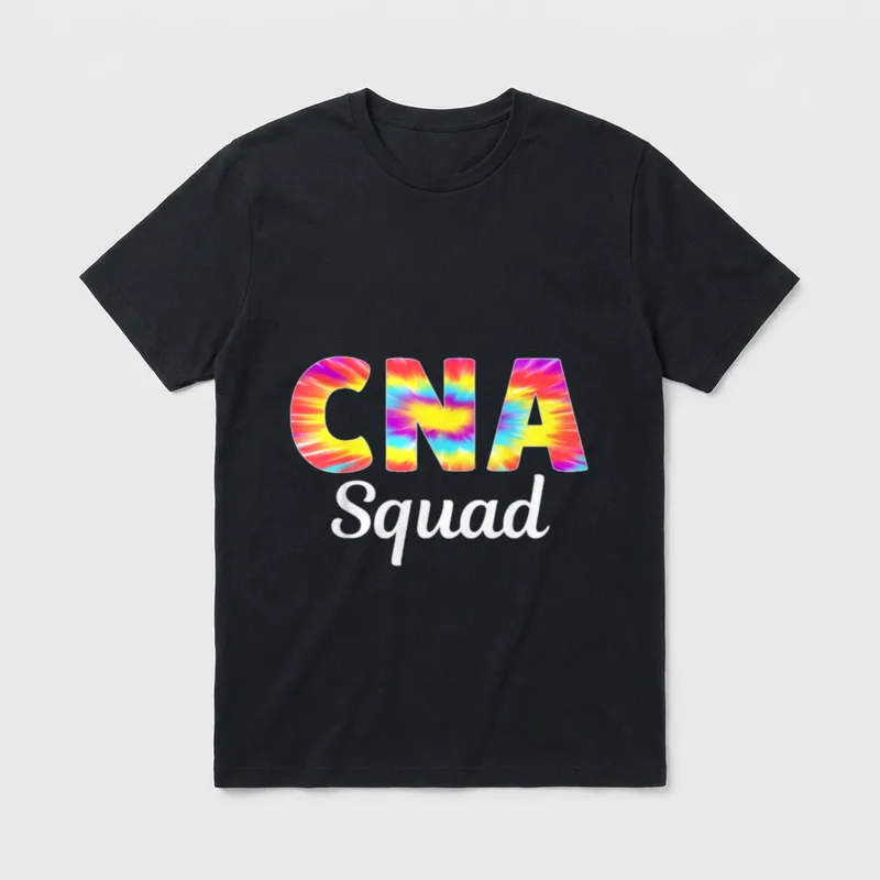 CNA Squad Certified Nursing Assistant Tie T-Shirt – Classic T-Shirt in Black