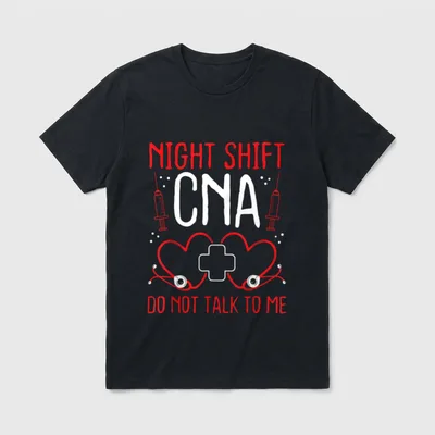 Nursing Assistant Night Shift CNA T-Shirt – Classic T-Shirt in Black