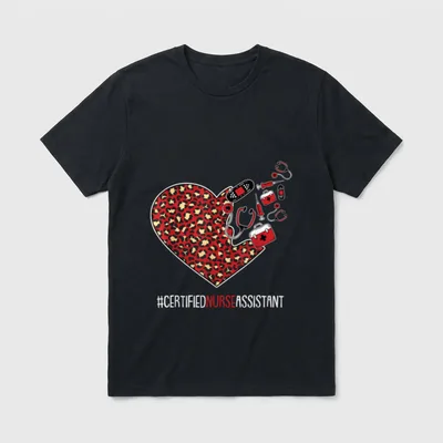 Certified Nurse Assistant Graduation Cute Heart T-Shirt – Classic T-Shirt in Black