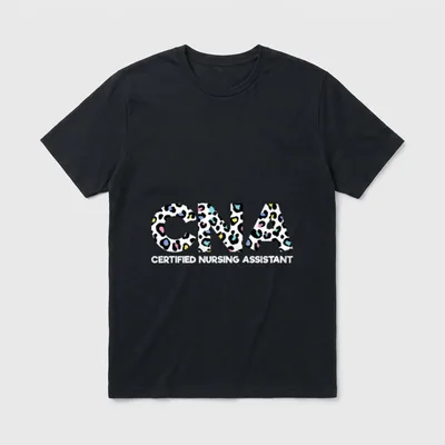 Assistant Nurse Leopard Certified Nursing Playful T-Shirt – CNA CERTIFIED NURSING ASSISTANT – Classic T-Shirt in Black