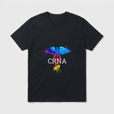 CRNA Certified Registered Nurse Anesthetist Caduceus T-Shirt – Classic T-Shirt in Black