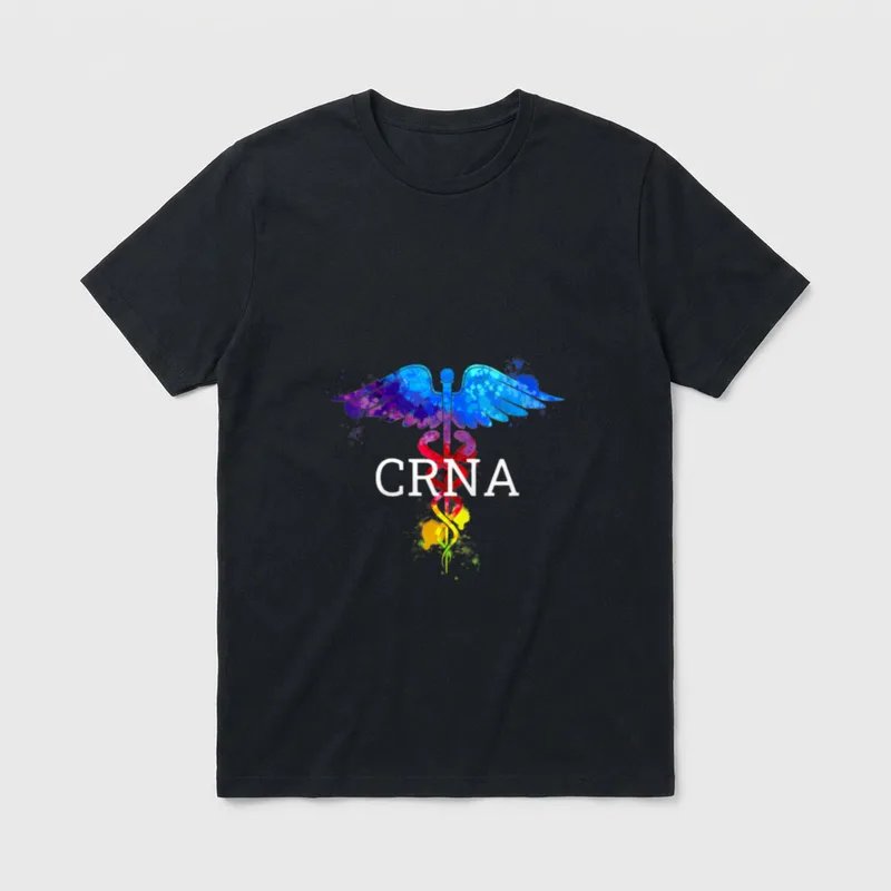 CRNA Certified Registered Nurse Anesthetist Caduceus T-Shirt – Classic T-Shirt in Black