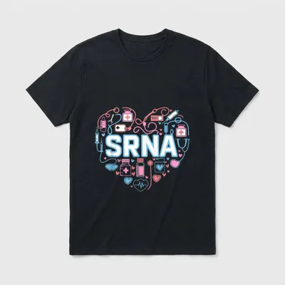 Student Registered Nurse Anesthetist SRNA Heart T-Shirt – Classic T-Shirt in Black