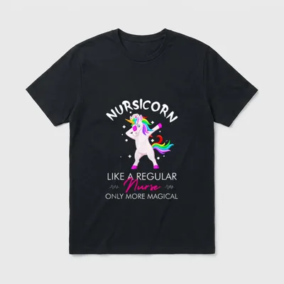 Nursicorn Regular More Magical Unicorn Nurse T-Shirt – Classic T-Shirt in Black