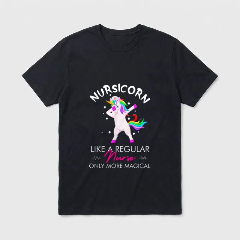 Nursicorn Regular More Magical Unicorn Nurse T-Shirt – Classic T-Shirt in Black