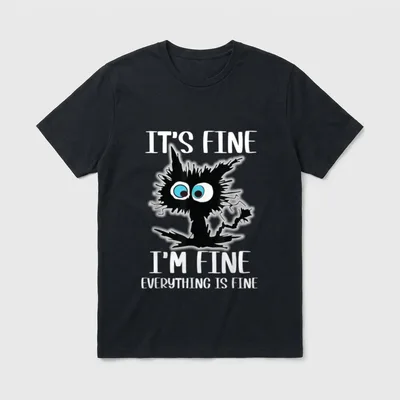 Everything Is Funny Black Cat It's T-Shirt – Classic T-Shirt in Black