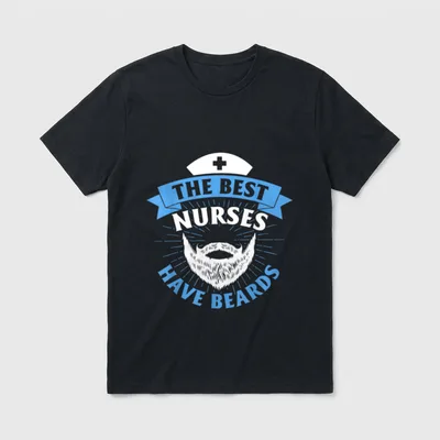 The Best Nurses Have Beards Male T-Shirt – “THE BEST NURSES HAVE BEARDS” – Classic T-Shirt in Black