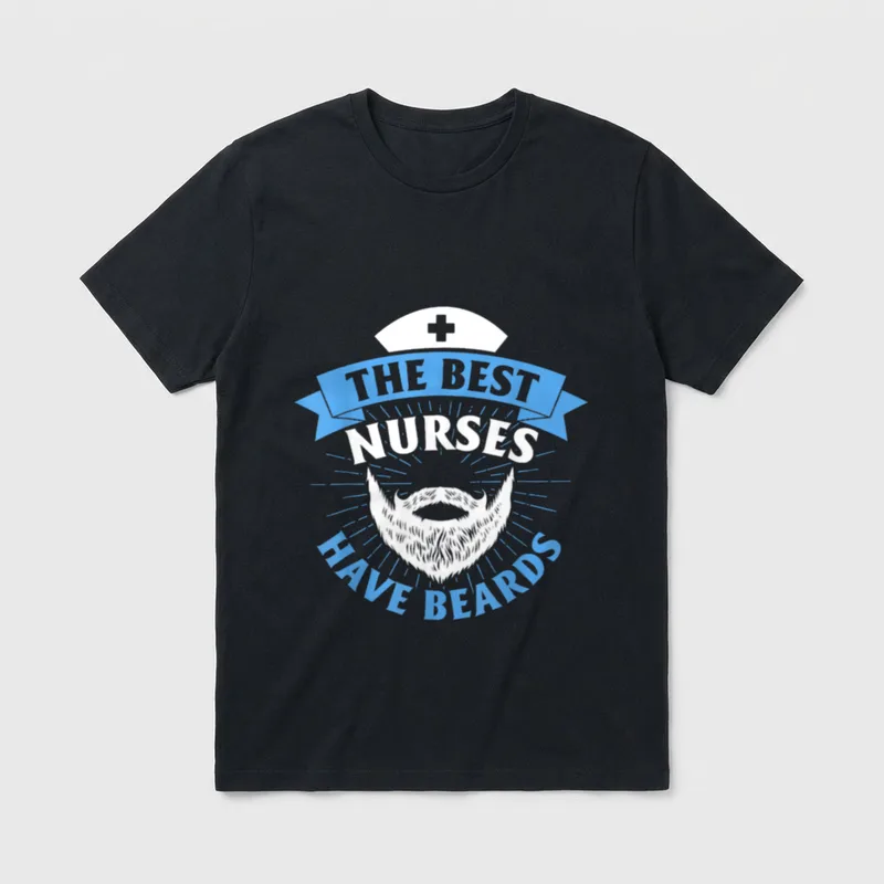 The Best Nurses Have Beards Male T-Shirt – “THE BEST NURSES HAVE BEARDS” – Classic T-Shirt in Black