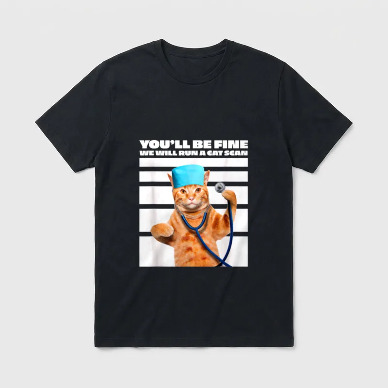 Cat Nurse We Will Run T-Shirt – Classic T-Shirt in Black