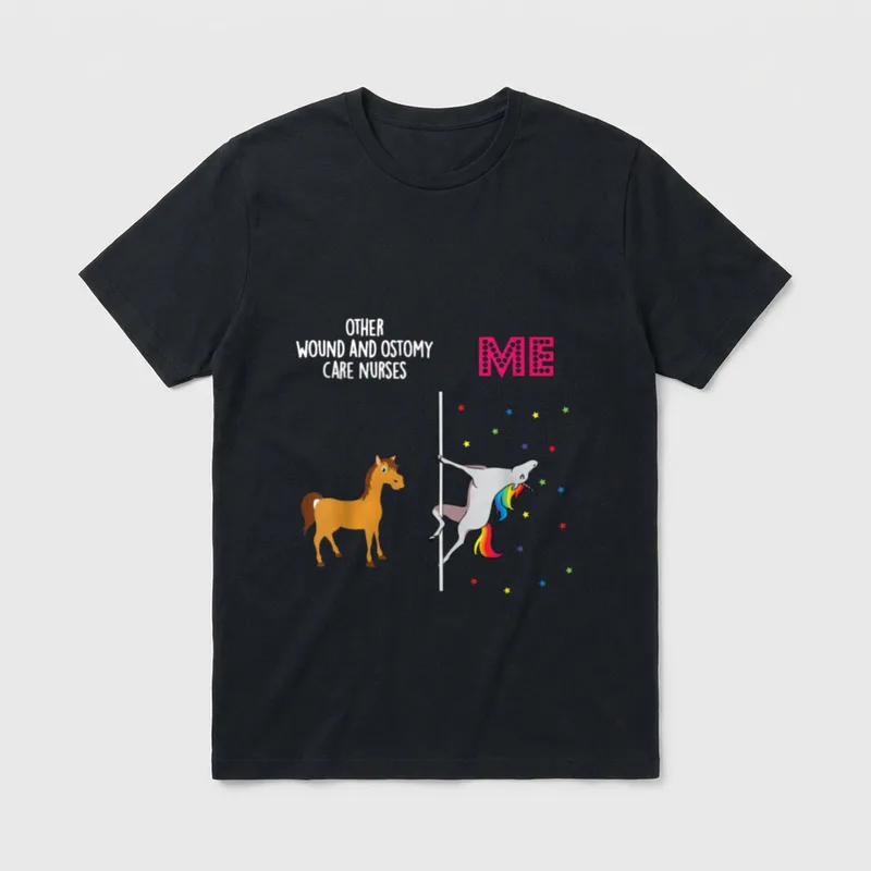 Wound Ostomy Care Nurse Unicorn Others T-Shirt – Classic T-Shirt in Black