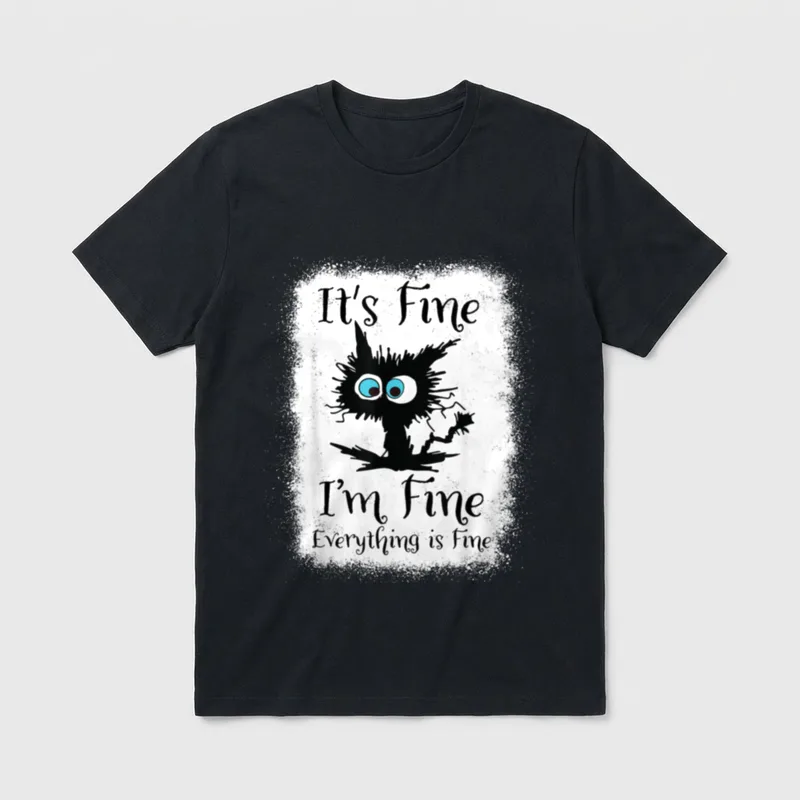 Everything Is Funny Black Cat Fine T-Shirt – Classic T-Shirt in Black