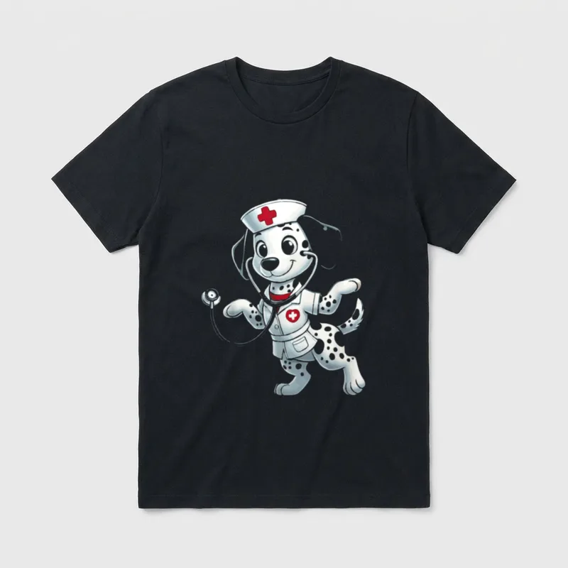 Dalmatian Nurse Dalmatians Dally Dog Dal T-Shirt – Classic T-Shirt in Black