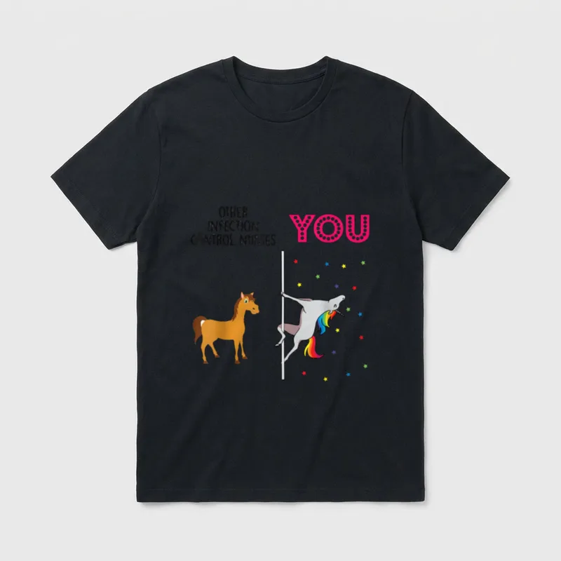 Infection Control Nurse Funny Unicorn T-Shirt – Classic T-Shirt in Black
