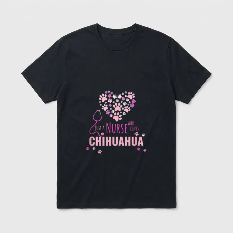 Pink Just a Nurse Who Loves T-Shirt – Classic T-Shirt in Black