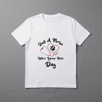 Just a Nurse Who Loves Dog T-Shirt – Classic T-Shirt in Black