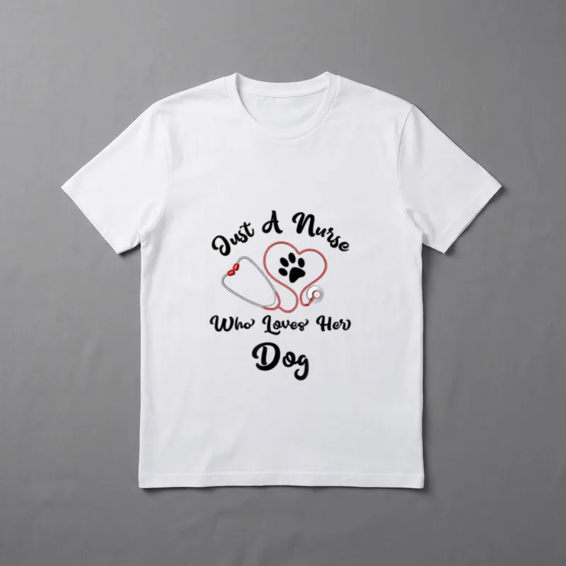 Just a Nurse Who Loves Dog T-Shirt – Classic T-Shirt in Black