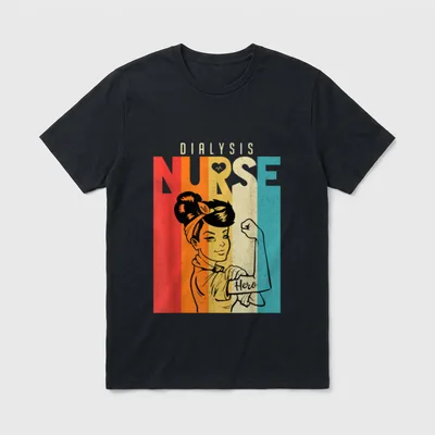 Vintage Rosie the Riveter Dialysis Nurse T-Shirt – Classic T-Shirt in Black