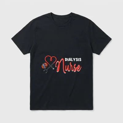 Dialysis Nurse for Technician Heart Nephrology T-Shirt – Classic T-Shirt in Black