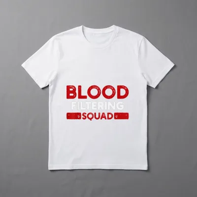 Dialysis Nurse Nephrology T-Shirt – Blood Filtering Squad distressed lettering with side blocks – Classic T-Shirt in Black