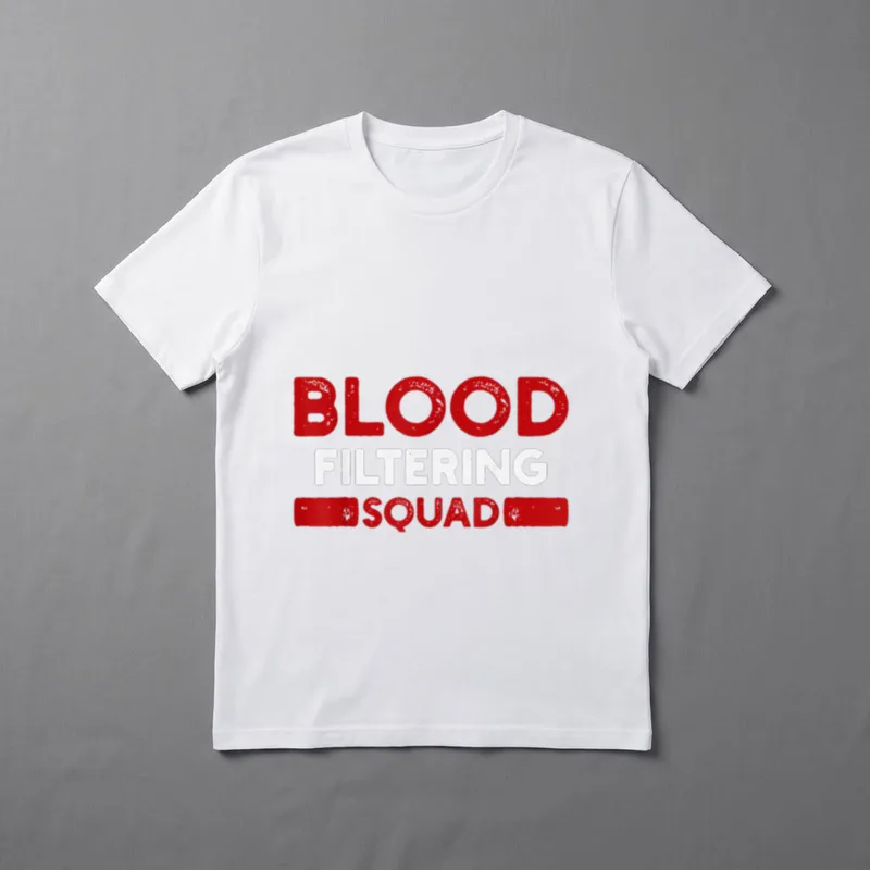 Dialysis Nurse Nephrology T-Shirt – Blood Filtering Squad distressed lettering with side blocks – Classic T-Shirt in Black