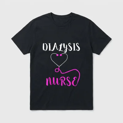 Dialysis Nurse Stethoscope Hemodialysis Nephrology T-Shirt – Classic T-Shirt in Black