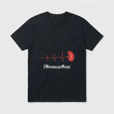 Nephrology Nurse Heartbeat Dialysis Nursing RN T-Shirt – Classic T-Shirt in Black