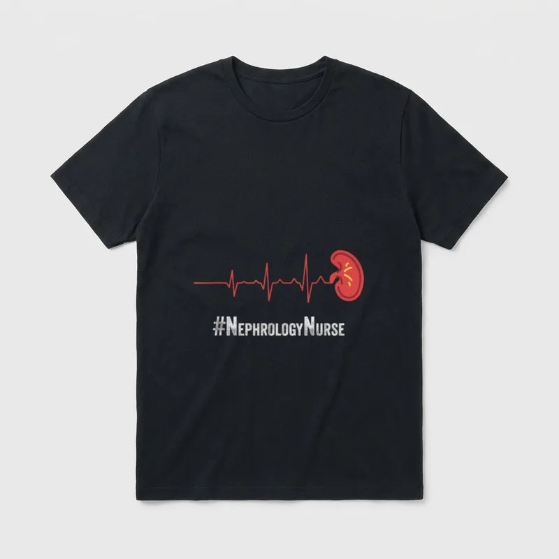 Nephrology Nurse Heartbeat Dialysis Nursing RN T-Shirt – Classic T-Shirt in Black