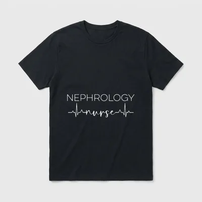 Nephrology Nurse Heart Beat Dialysis Nursing T-Shirt – Classic T-Shirt in Black