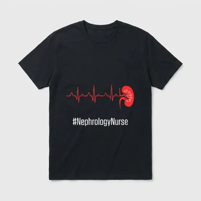 Nephrology Nurse Heartbeat Dialysis Nursing T-Shirt – Classic T-Shirt in Black