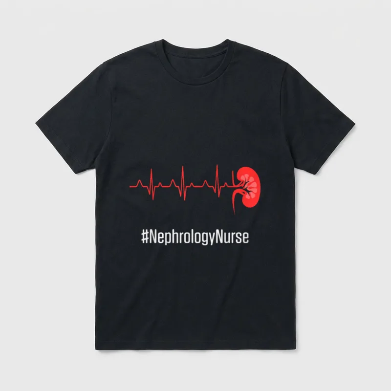 Nephrology Nurse Heartbeat Dialysis Nursing T-Shirt – Classic T-Shirt in Black
