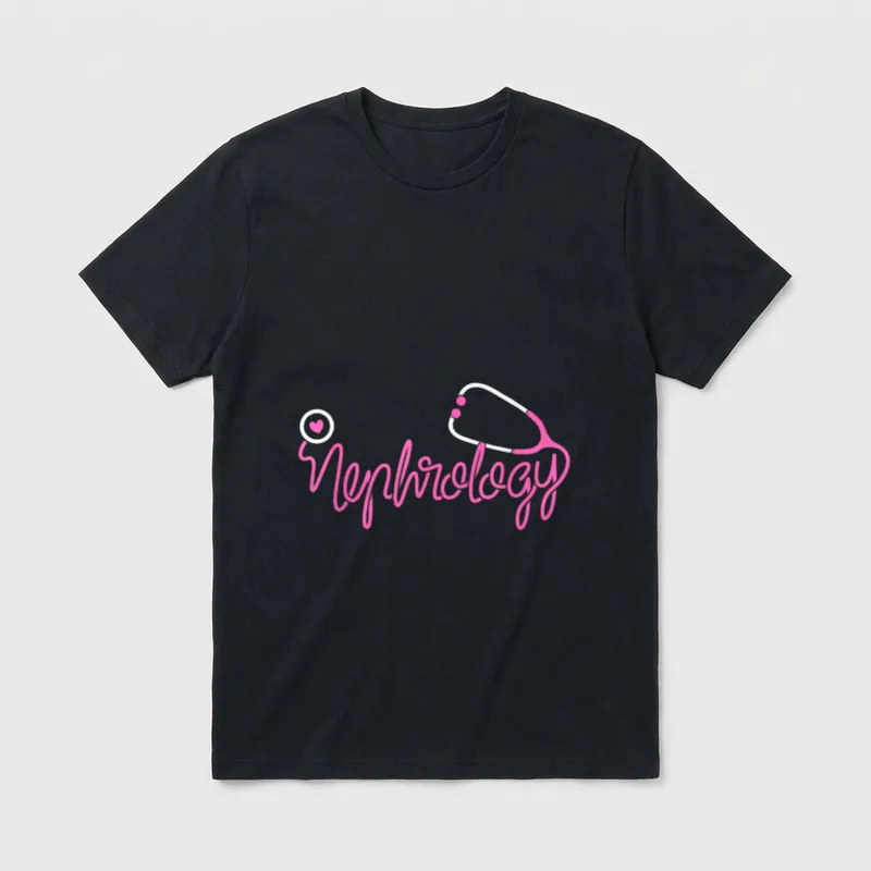 Nephrology Office Staff Stethoscope Kidney Dialysis T-Shirt – Classic T-Shirt in Black
