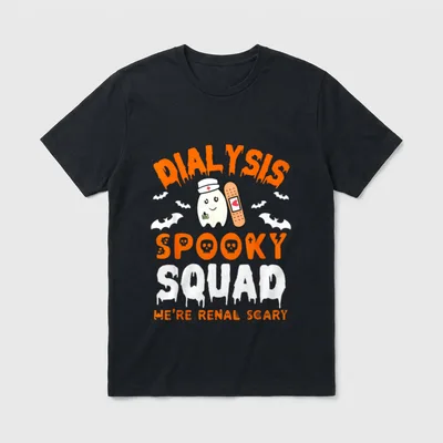 Halloween Dialysis Tech Ghost Nurse Kidney T-Shirt – Classic T-Shirt in Black