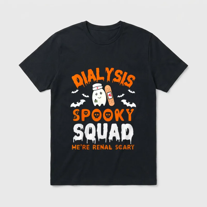 Halloween Dialysis Tech Ghost Nurse Kidney T-Shirt – Classic T-Shirt in Black