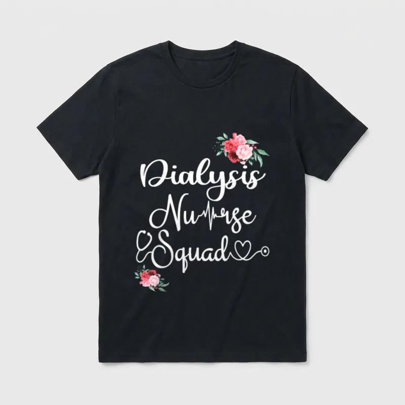 Dialysis Nurse Squad Cute Funny Nephrology T-Shirt – Classic T-Shirt in Black