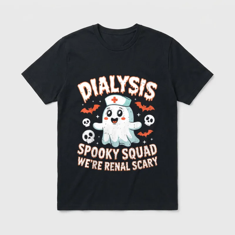 Dialysis Spooky Squad Renal Halloween Nephrology T-Shirt – Classic T-Shirt in Black