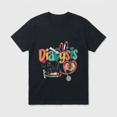 Dialysis Tech Kidney Team Nurse Stethoscope T-Shirt – Classic T-Shirt in Black
