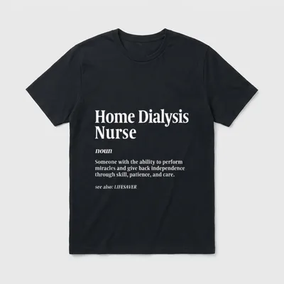 Peritoneal Dialysis Nurse Home T-Shirt – Home Dialysis Nurse definition with see also lifesaver – Classic T-Shirt in Black