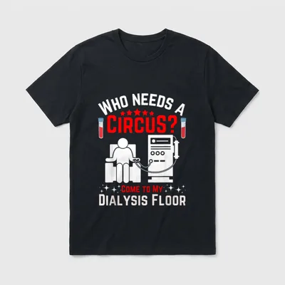 Unisex-Adults Dialysis Technician Nurse Kidney RN T-Shirt – Classic T-Shirt in Black