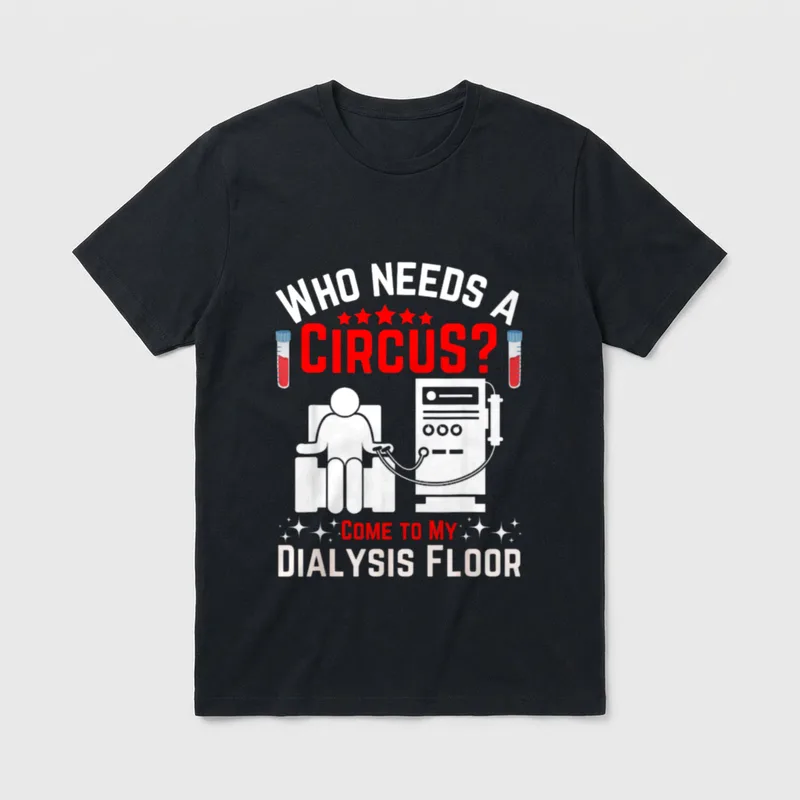 Unisex-Adults Dialysis Technician Nurse Kidney RN T-Shirt – Classic T-Shirt in Black