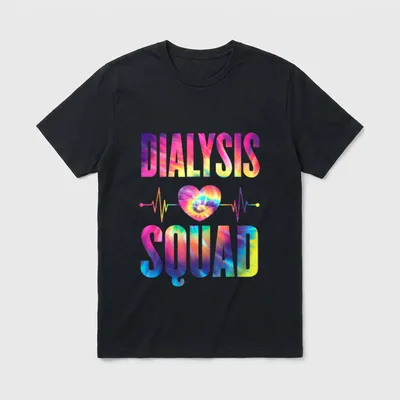 Nephrology Hemodialysis Tech Nurse Dialysis Squad T-Shirt – Classic T-Shirt in Black