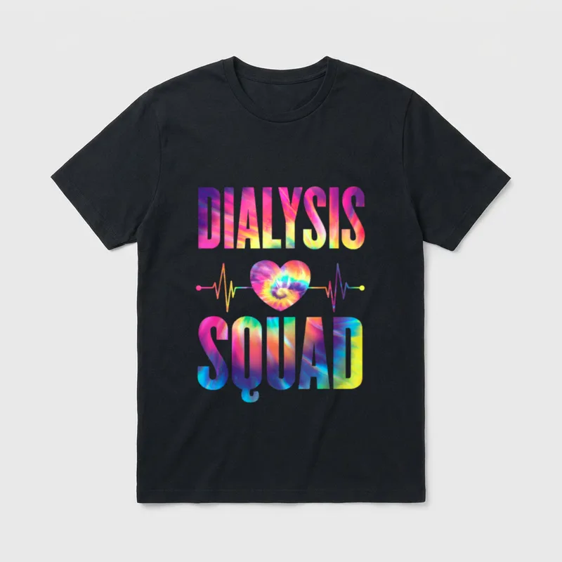 Nephrology Hemodialysis Tech Nurse Dialysis Squad T-Shirt – Classic T-Shirt in Black